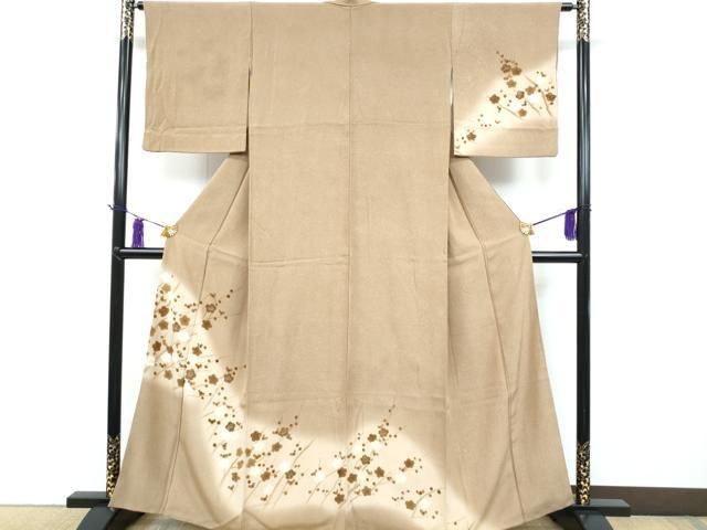 平和屋本店□色無地 まとめて 3点 枝梅 さざ波 地紋 など 着用