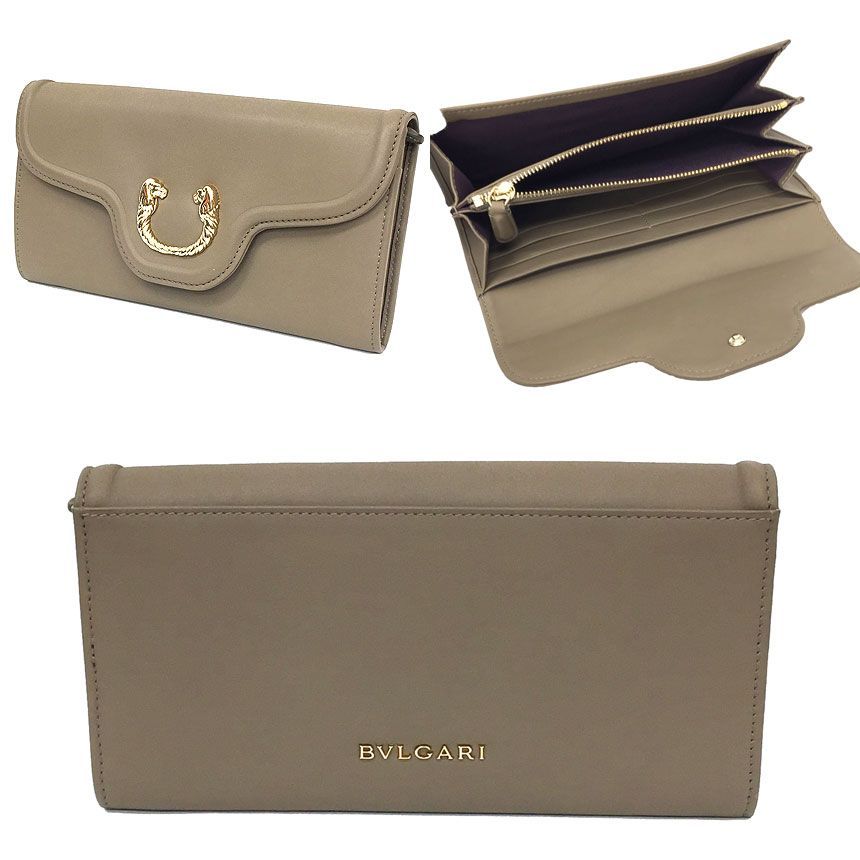 BVLGARI ブルガリ Leoni レオー二 長財布 35242 ベージュ aq10760 