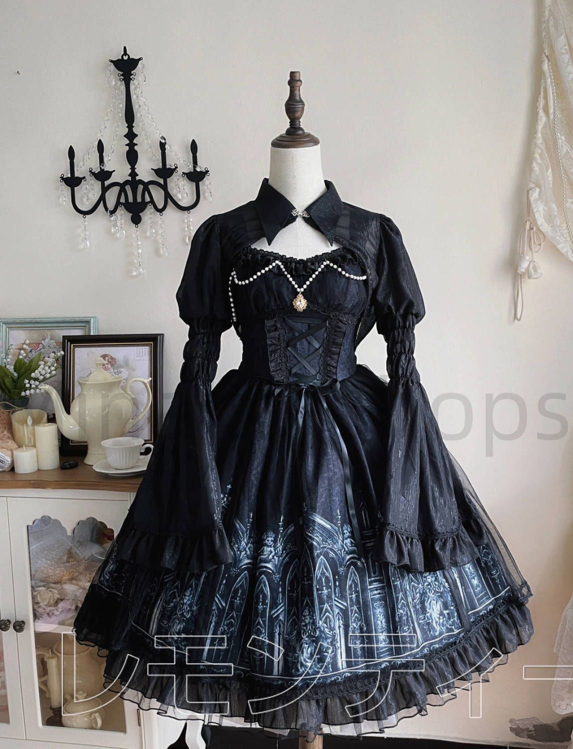 オリジナルデザイン 暗黒ゴシック風 Lolitaワンピース jsk ドレス 豪華