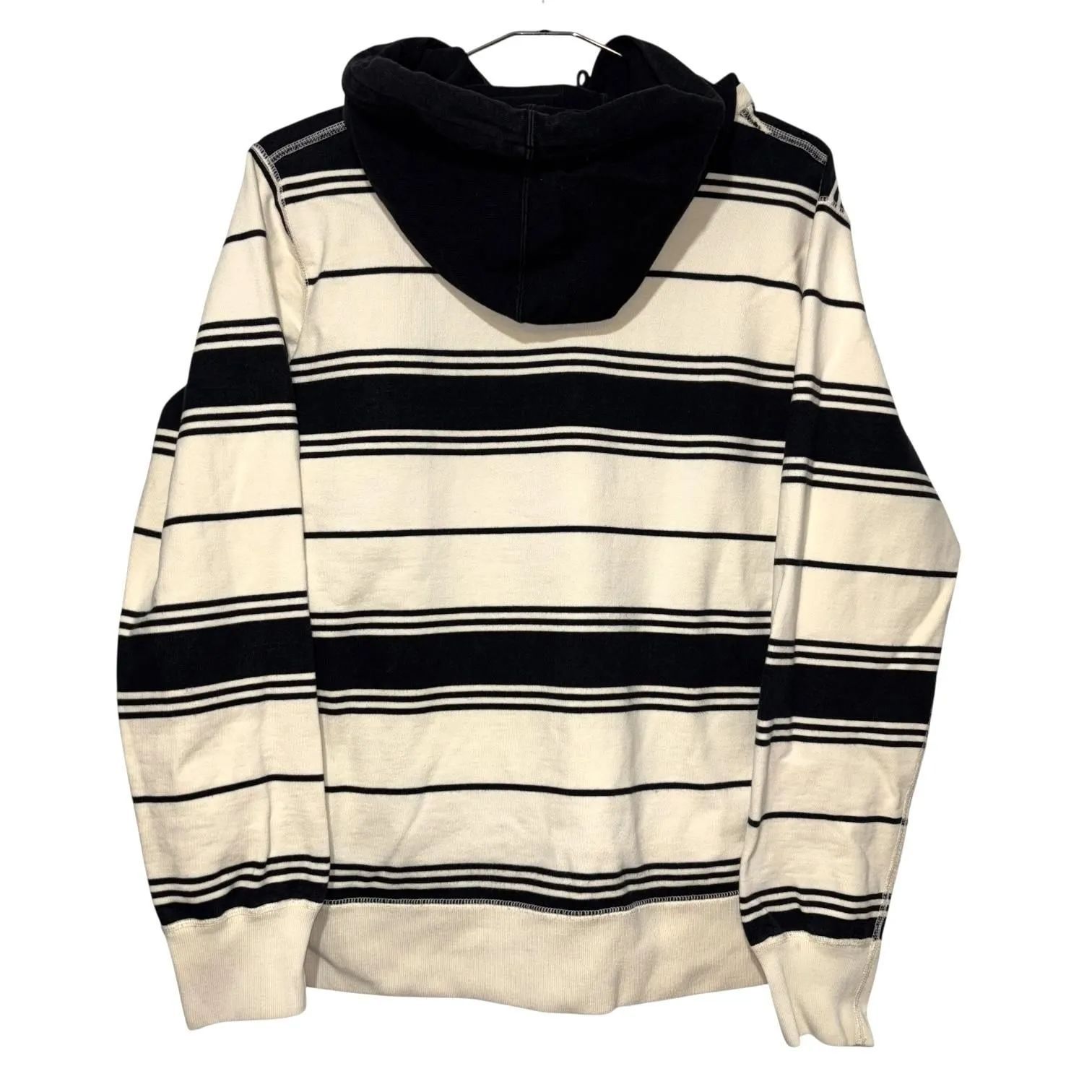16AW SUPREME Striped Hooded Crewneck BLK S シュプリーム ボーダー 