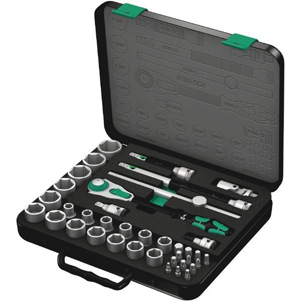 WERA ヴェラ 差込角1|2DR ZYKLOP 38点組 ソケットレンチ セット 金属ケース付 003647 工具 ツール DIY 作業工具 道具 レンチ