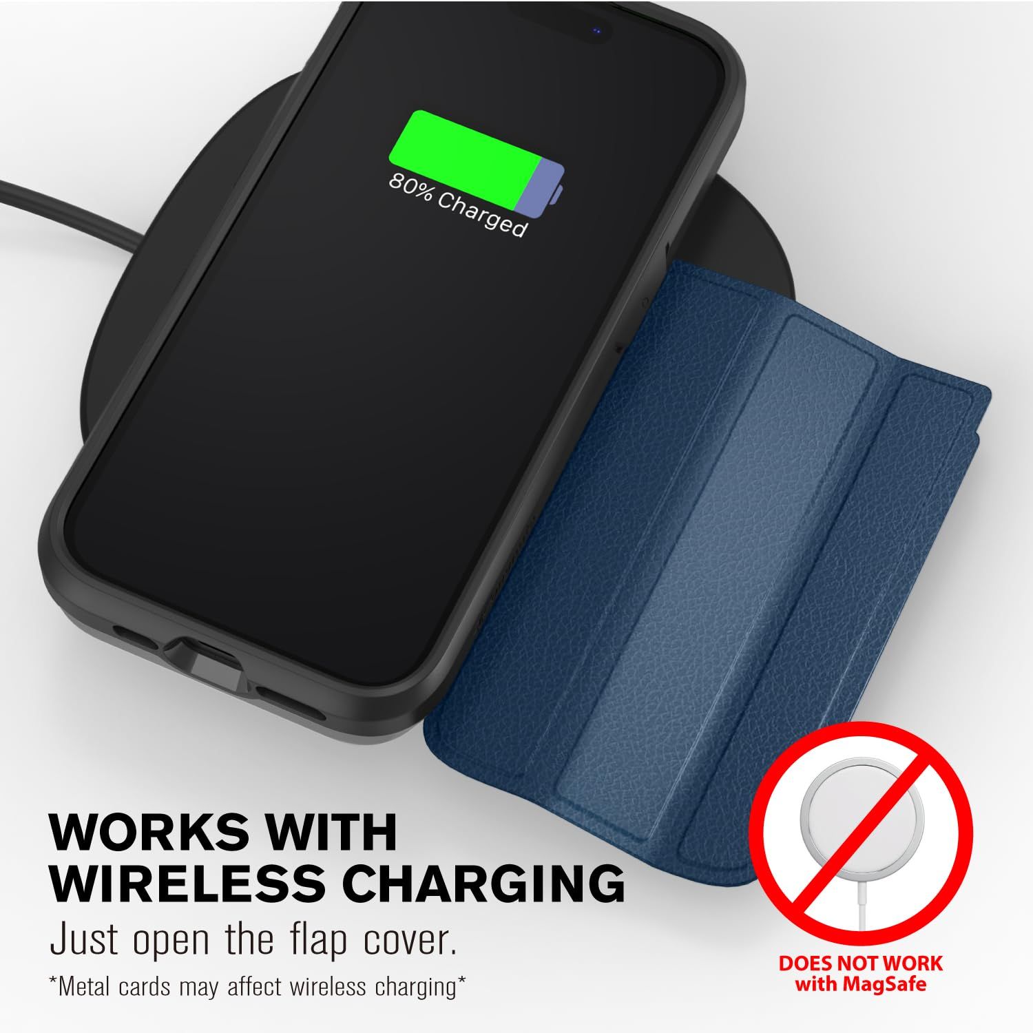 VENA vCommute ウォレット ケース Apple iPhone 15 Pro 6.1 インチ 対応 軍用グレードの落下保護 フリップ レザー カバー カード スロット ホルダー キックスタ シルバー ブルー iPhone 15 Pro CHRISTIANNAURATH_COM_BR