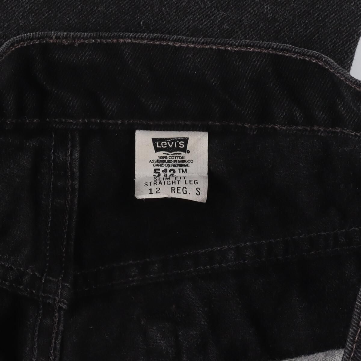 古着 90年代 リーバイス Levi's 512 SLIM FIT STRAIGHT LEG ブラックジーンズ ストレートデニムパンツ  レディースL(w30)/eaa323616