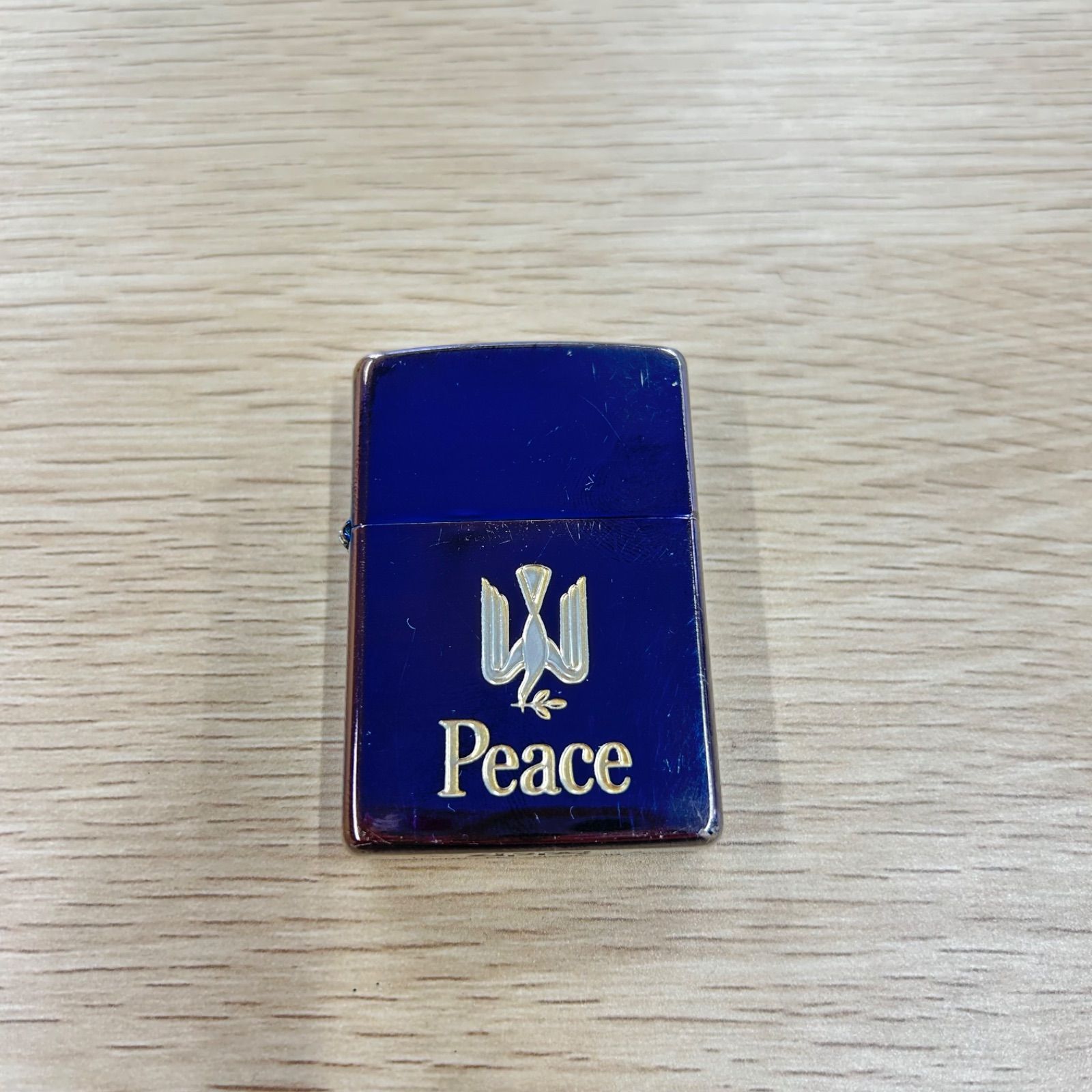 希少 ピースzippo ブルーチタン USA製 非売品 peace ジッポ 1994年（X