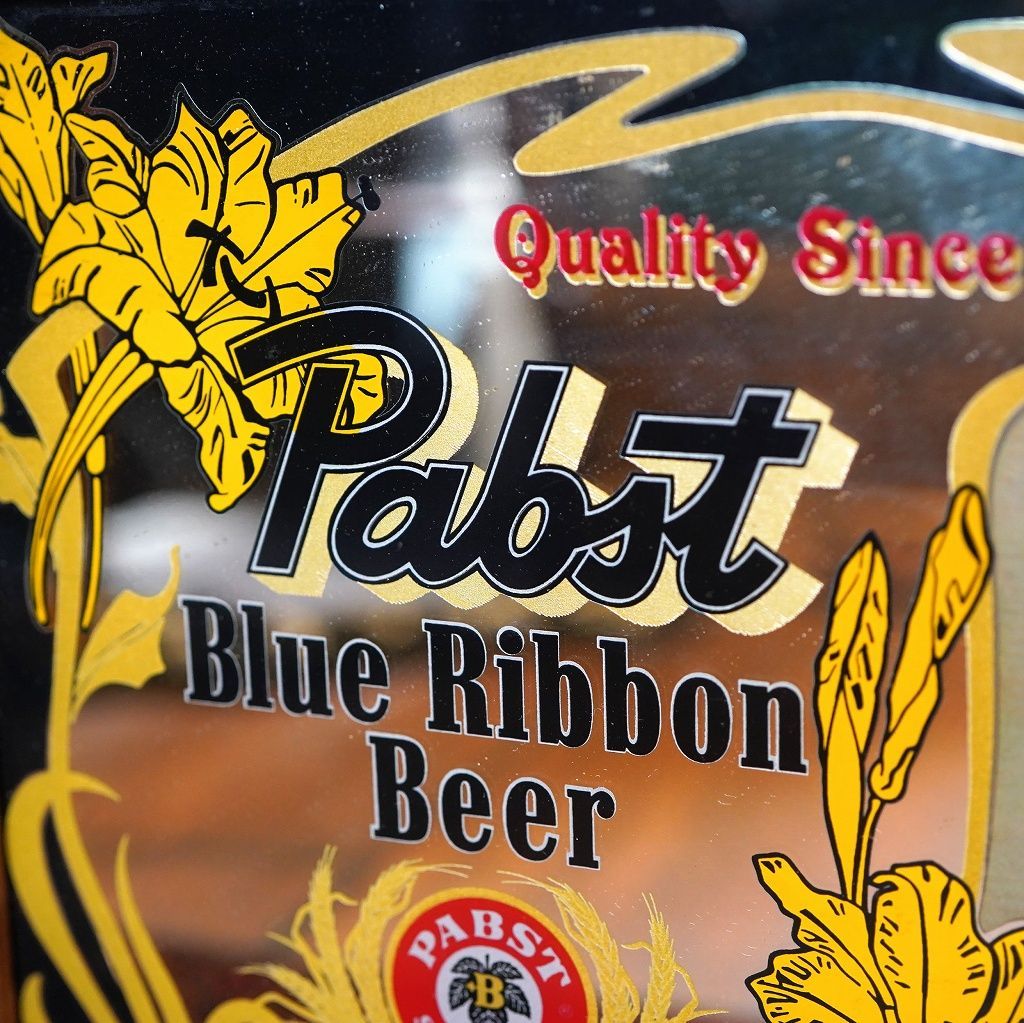 Pabst Blue Ribbon パブミラー 鏡 ビンテージ 壁掛け ビール