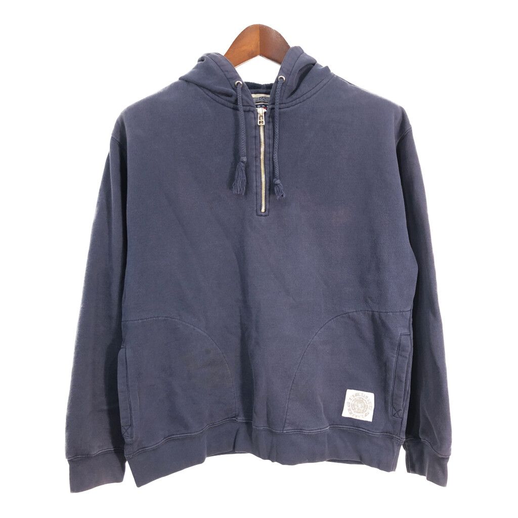 00年代 TOMMY JEANS トミージーンズ ハーフジップ スウェット パーカー ネイビー (メンズ M) 中古 古着 S5703