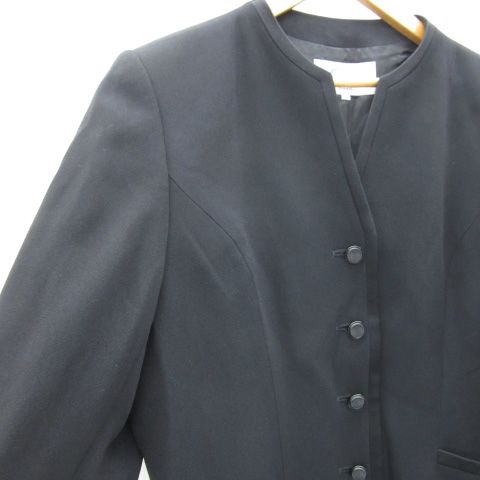 CARVEN カルヴェン　ジャケット  黒 カルヴェン CARVEN ノーカラージャケット ミドル丈 総裏地 14