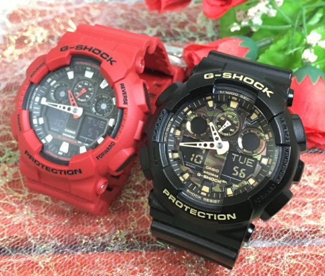 恋人たちのGショック ペアウオッチ  G-SHOCK BABY-G  ペア腕時計 カシオ 2本セット  アナデジ GA-100B-4AJF GA-100CF-1A9JF ラッピング無料 ペアウオッチ クリスマス　誕生日 御祝い還暦 銀婚式　結婚記念