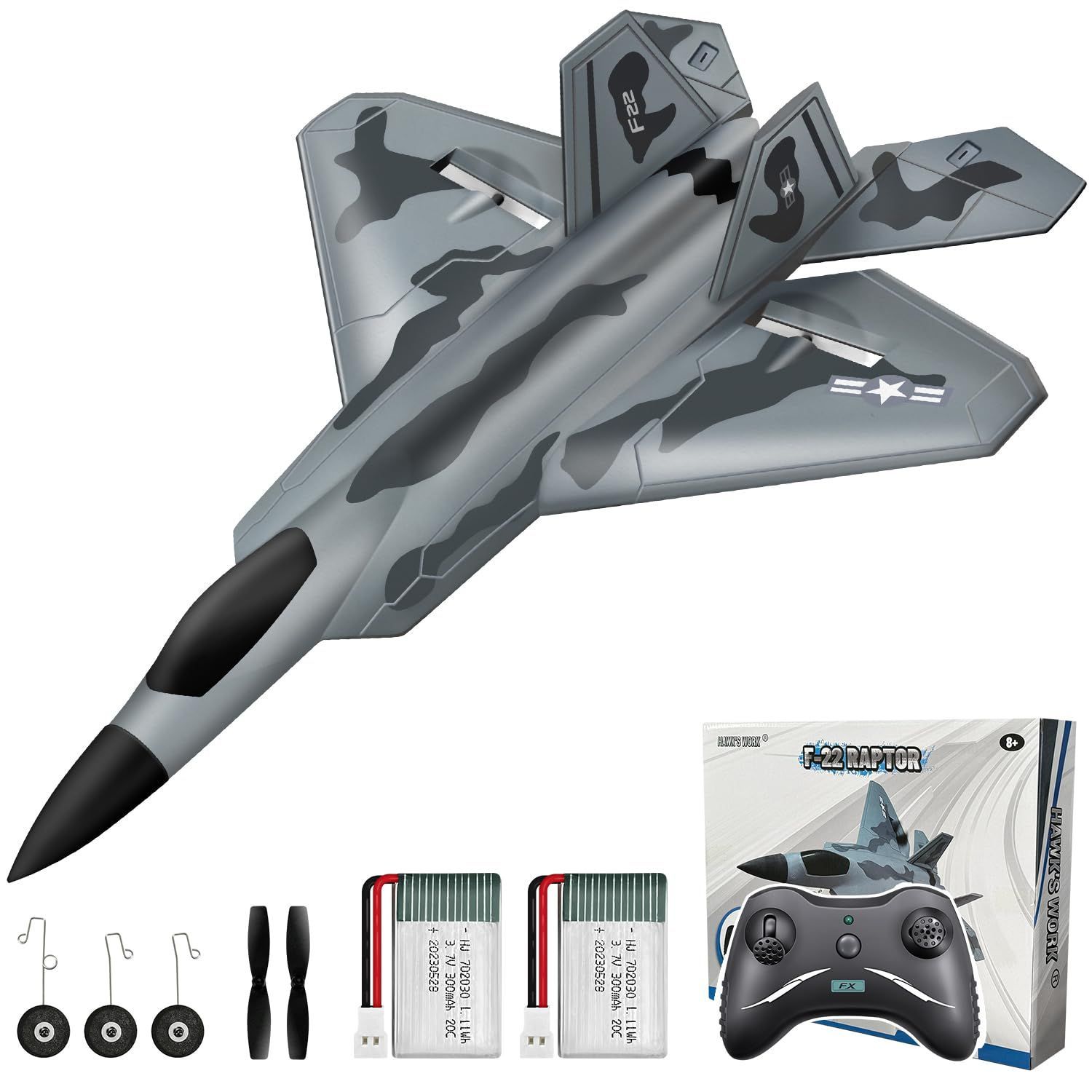 WORKラジコン飛行機 F-22 RC飛行機電動 HAWK S されて簡単に飛ばせる 子供と 向けのラジコングライダー