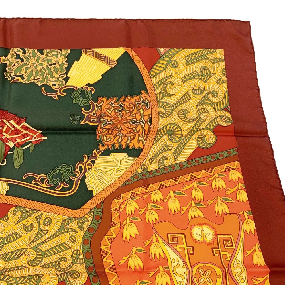 中古】【箱付き】 HERMES エルメス シルク カレ90 ART des