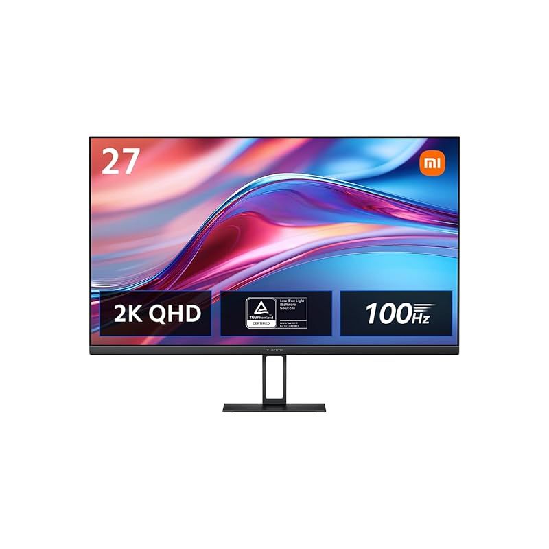在庫限り Xiaomi モニター A27Qi ディスプレイ 27インチ 2K QHD画質 2560×1440 IPSパネル 100Hz 1670万色 sRGBカバー率 DCI-P3 95% 8ビット DC減光ブルーライト 超スリムベゼル VESAマウ