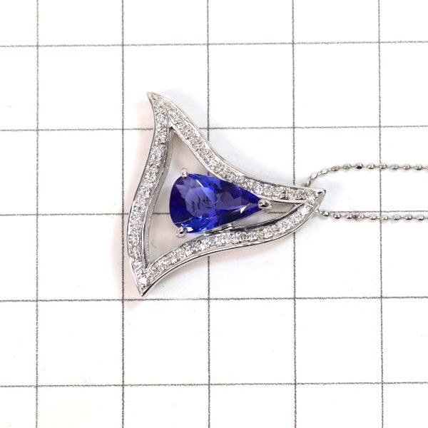 K18WG タンザナイト ダイヤモンド ペンダントネックレス 1.51ct K18WG タンザナイト ダイヤモンド ペンダントネックレス 1.51ct