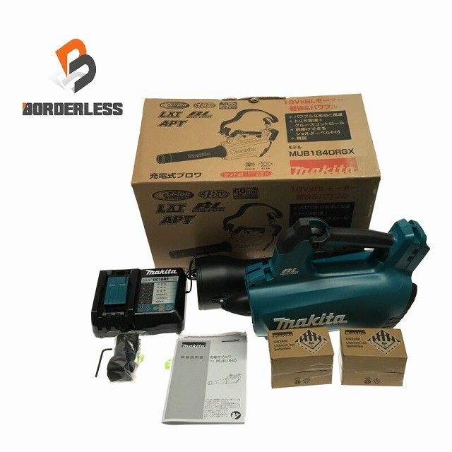 ♥品 makita マキタ 18V 充電式ブロワ MUB184DRGX バッテリー2個 6.0Ah 充電器付 送風機 ブロワー 造園117442