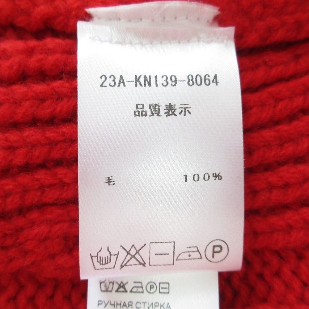新品同様 23AW PATOU パトゥ カシミヤブレンド ミックスケーブルニット ジップアップカーディガン サイズXS レッド レディース 古着 中古 PATOU - 新品同様 23AW PATOU パトゥ カシミヤブレンド ミックス