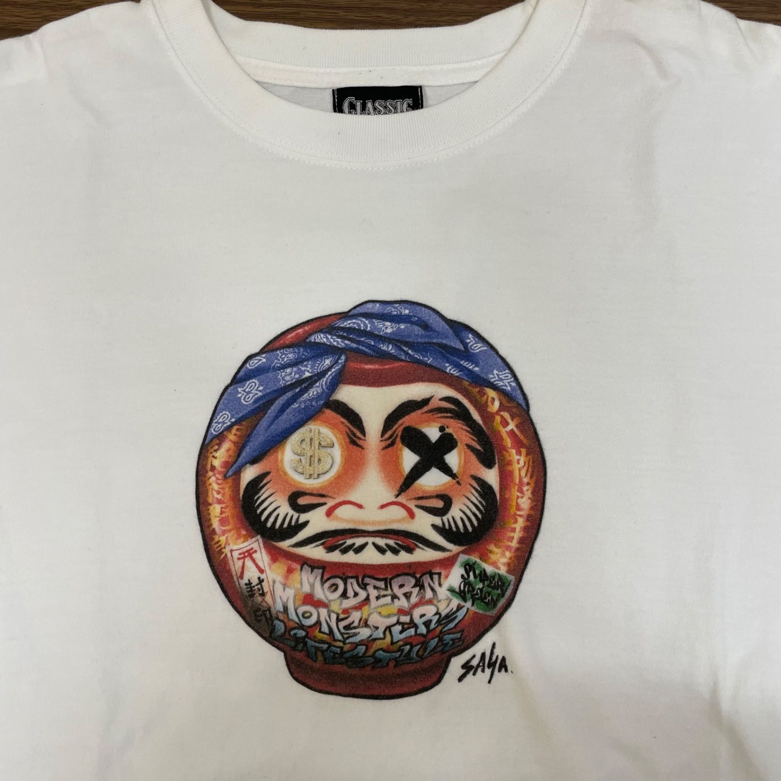 ☆Classic clothing クラシッククロージングDARUMA 達磨Tシャツ 白 XL
