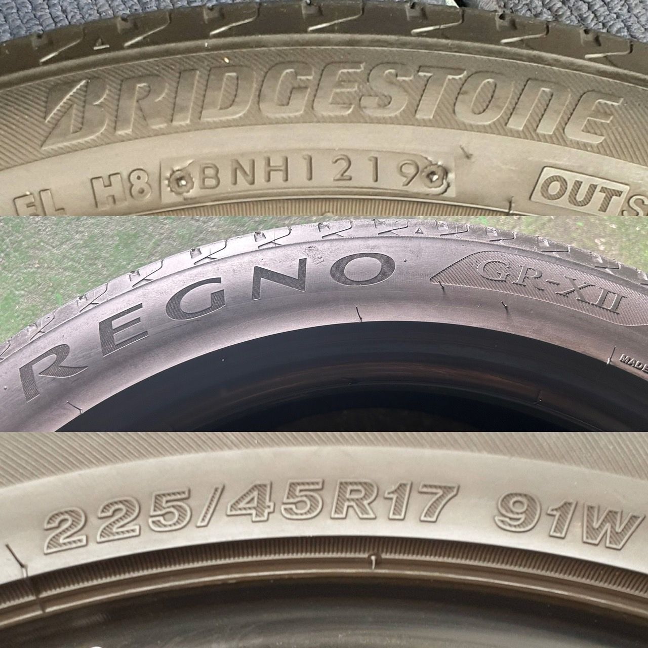 ☆送料無料☆【2019年製造】【溝5.5分山】BRIDGESTONE REGNO　GR-X2 1本  225/45R17  ASP2020