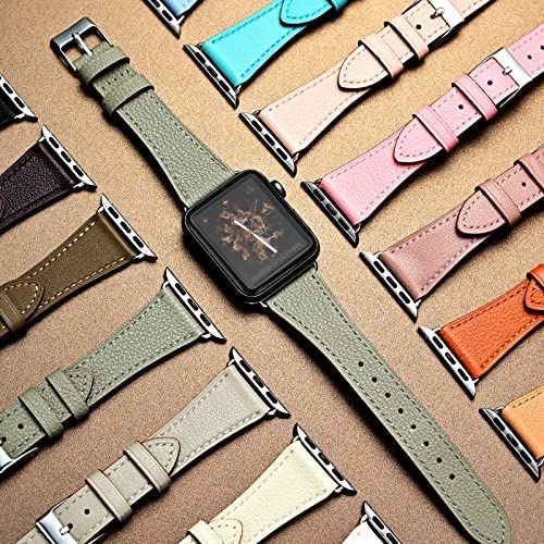 【送料無料 】ライトブルー_42/44/45/49mm Handodo Apple Watch バンド レディース 本革 アップルウォッチ バンド 42mm 4