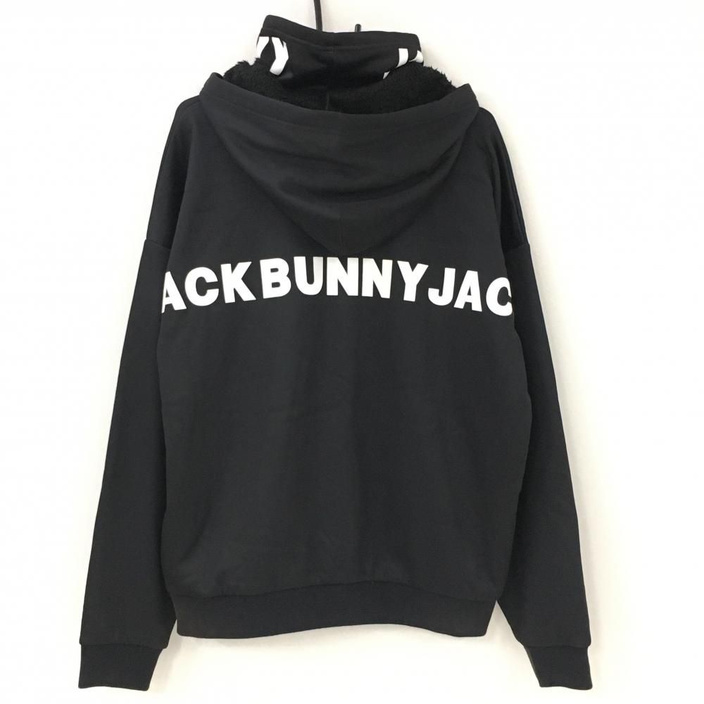 美品✨ジャックバニー パーカー 裏ボア ビッグロゴ メンズ 6（XL） ジャックバニー パーカー 黒×白 裏ボア ビッグロゴ メンズ 6(XL