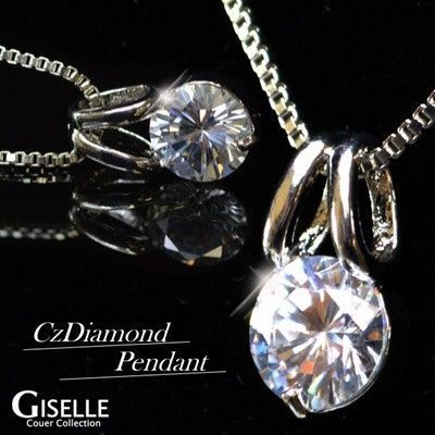 1.25ct/ブリリアントダイヤモンドＣＺ大粒アーチペンダントネックレス - メルカリ