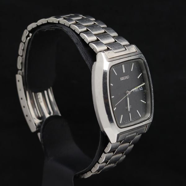 セイコー スピリット 7N48-5000 デイデイト QZ ブラック文字盤 メンズ