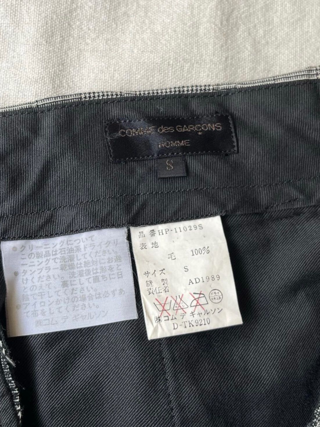 コムデギャルソンオム グレンチェック 田中オム 田中オム COMME des