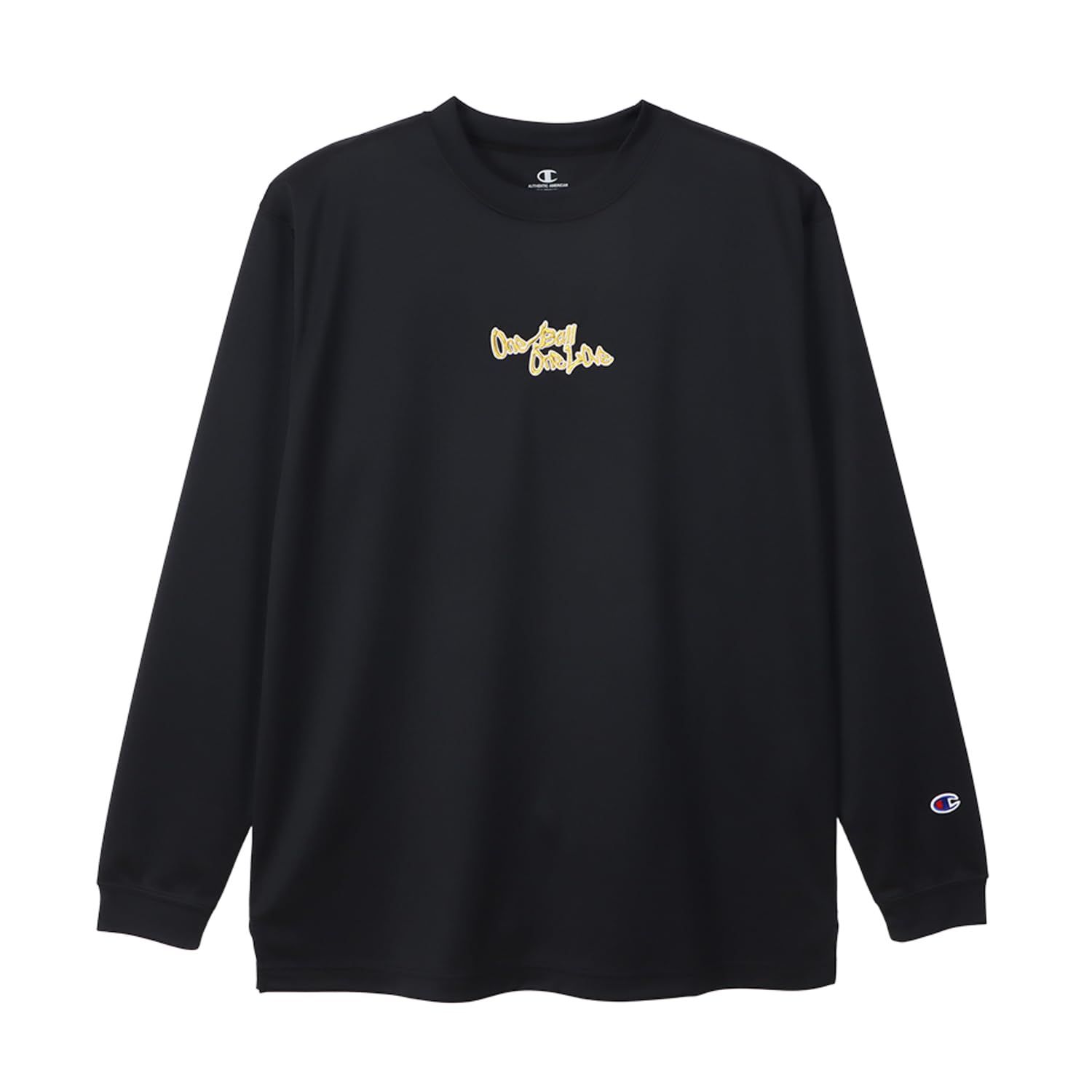 [チャンピオン] Tシャツ 長袖 丸首 抗菌防臭 速乾 グラフィックプリント ロングスリーブTシャツ バスケットボール C3-YB416 メンズ ブラックＸゴールド [ブラックＸゴールド] [S]
