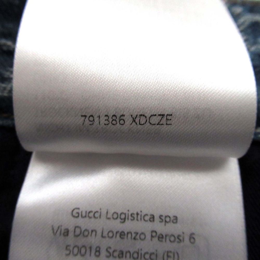 25SS GUCCI グッチ ウェアGGデニム ジャカード ミニスカート 791386 サイズ40 165 68Y インディゴブルー レディース 古着 SIROKUMA-CORPORATION_COM