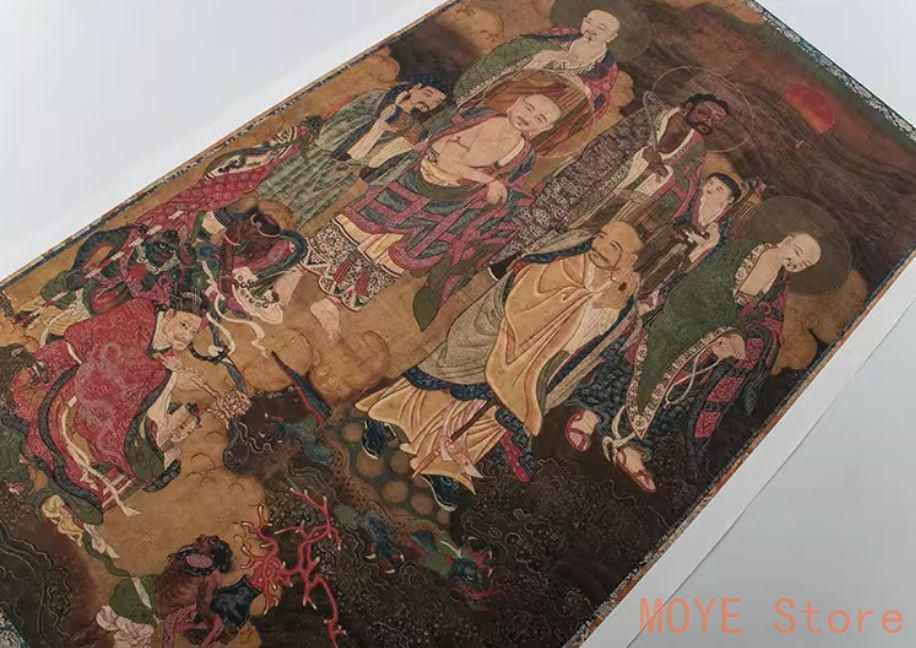 佚名羅漢図古画人物仏像 レプリカ画心 未表装 楷書 書道 美術品 模写 印刷 佚名羅漢図古画人物仏像 レプリカ画心 未表装 楷書 書道 美術品