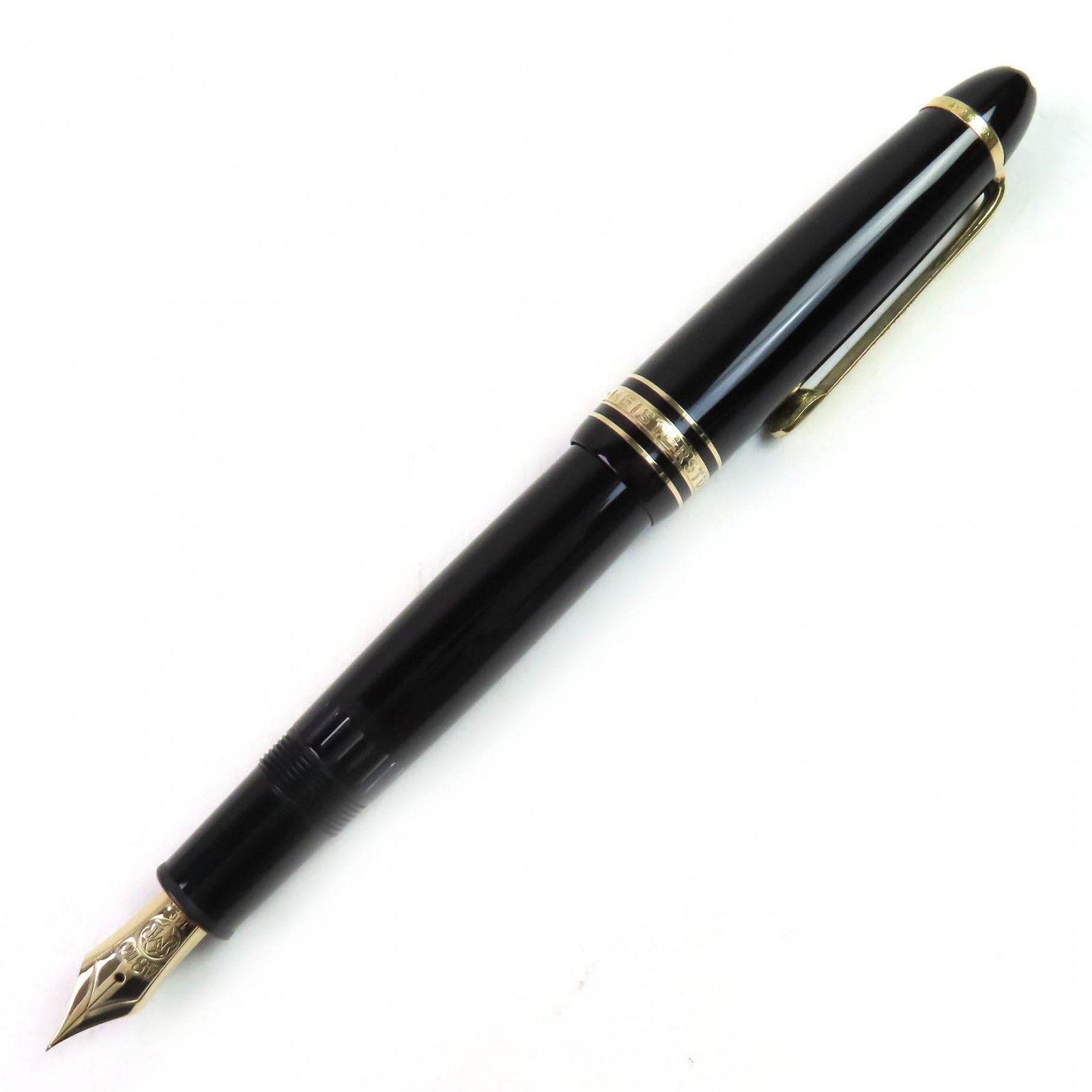 △MONTBLANC モンブラン マイスターシュテュック ル グラン ペン先14K EFニブ ホワイトスター 万年筆 ブラック ゴールド ドイツ製 メンズ
