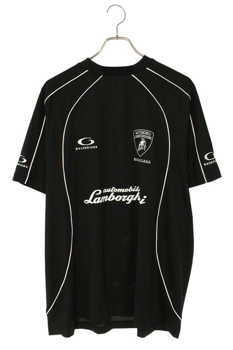 バレンシアガ ×ランボルギーニ 844234 TSVU3 ロゴプリントメッシュゲームTシャツ メンズ 1