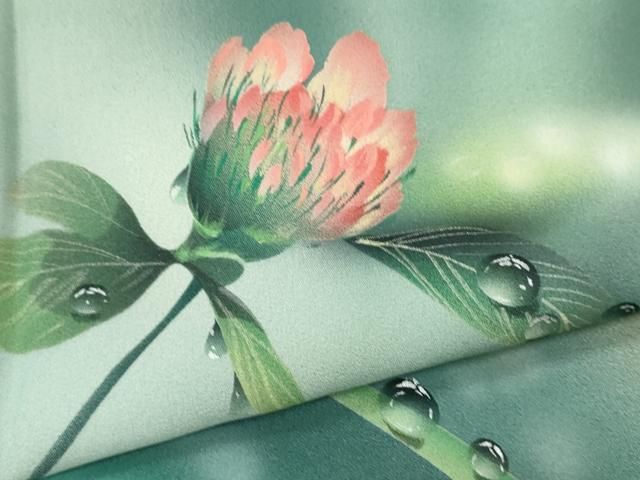 平和屋着物●訪問着　手描き　水玉　草花文　暈し染め　正絹　逸品　未使用　CAAR6564ze 平和屋着物○訪問着 手描き 水玉 草花文 暈し染め 正絹 逸品 未使用