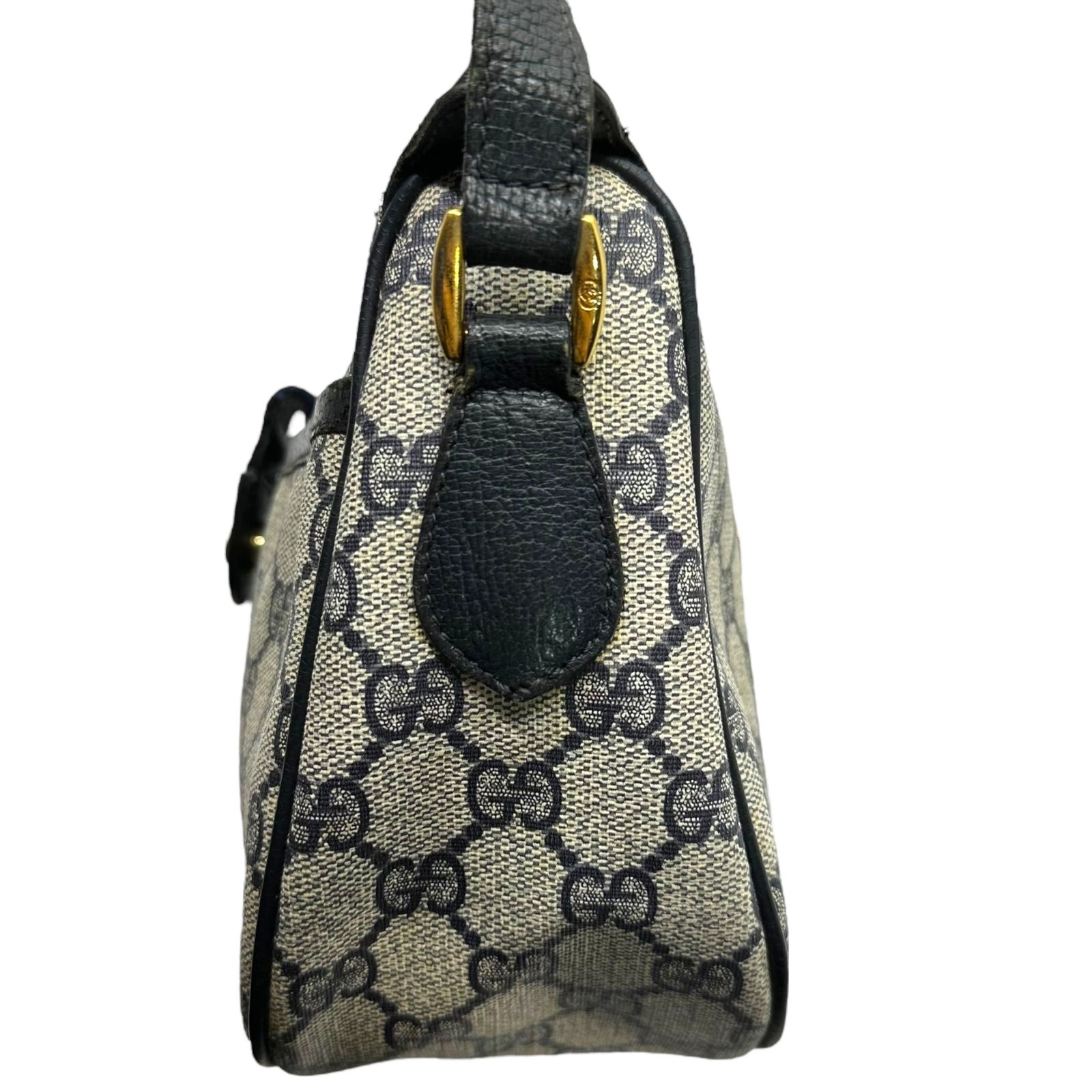GUCCI ボディバッグ GGキャンバス シェリーライン レザー 美品】グッチ ボディバッグ GGキャンバス シェリーライン 斜め