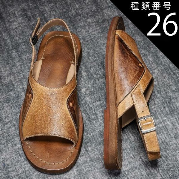 種類26 ブラウン|28cn メンズ サンダル 本革 グラディエーターサンダル 2cm クラシック おしゃれ ブラック ダークブラウン ブラウン 柔らかい 蒸れない 夏 サマー おしゃれ 22cm 23cm 27.5cm 28cm