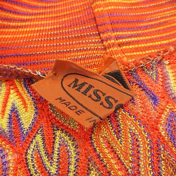 a ミッソーニ MISSONI ニット セーター 朱色 マルチ 編み柄 長袖