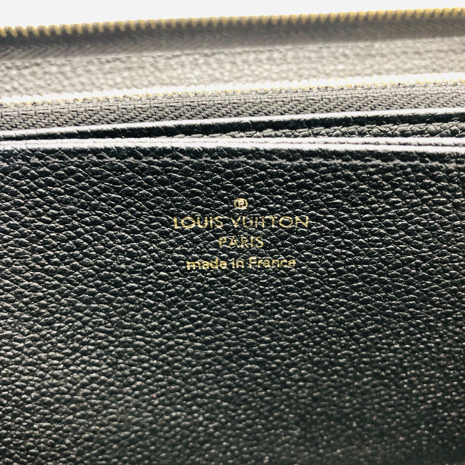 【超美品】LOUIS VUITTON ルイヴィトン モノグラム アンプラント ステッチ ジッピーウォレット ラウンドファスナー ブラック 長財布  ロングウォレット 財布 M64805 / ot-0135-sw