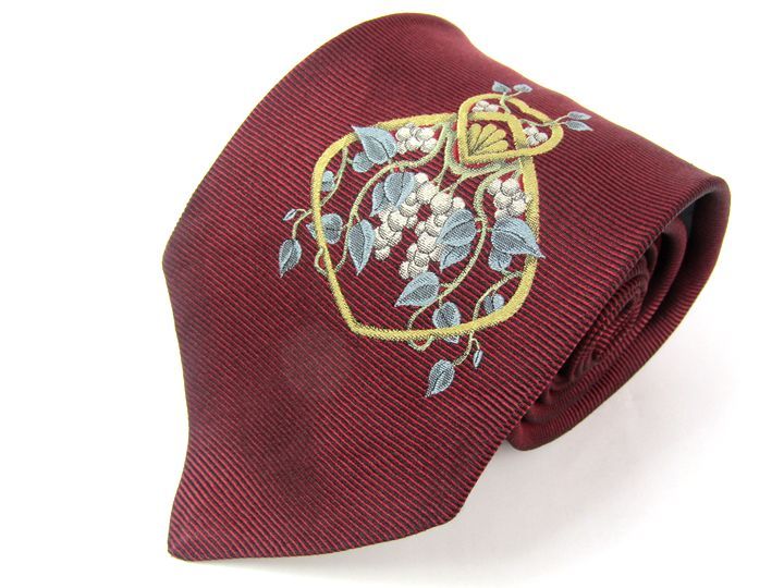 ドミニクフランス ネクタイ パネル柄 植物柄 スリークラウン 高級  