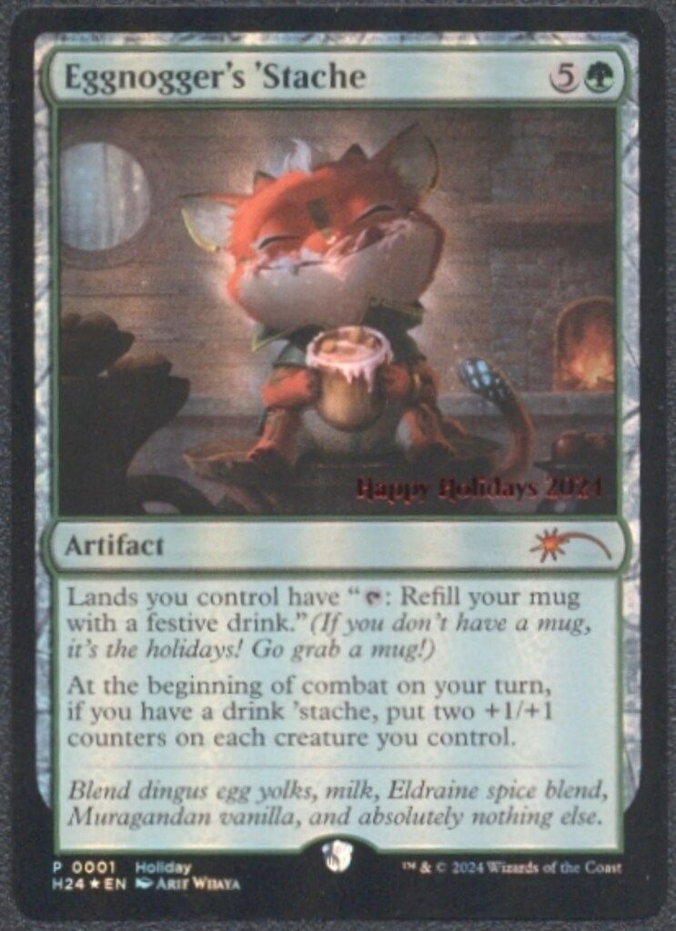 その他 MTG Eggnogger's 'Stache Wizards OF THE COAST プロモ ホリデーギフトカード 【英】Eggnogger