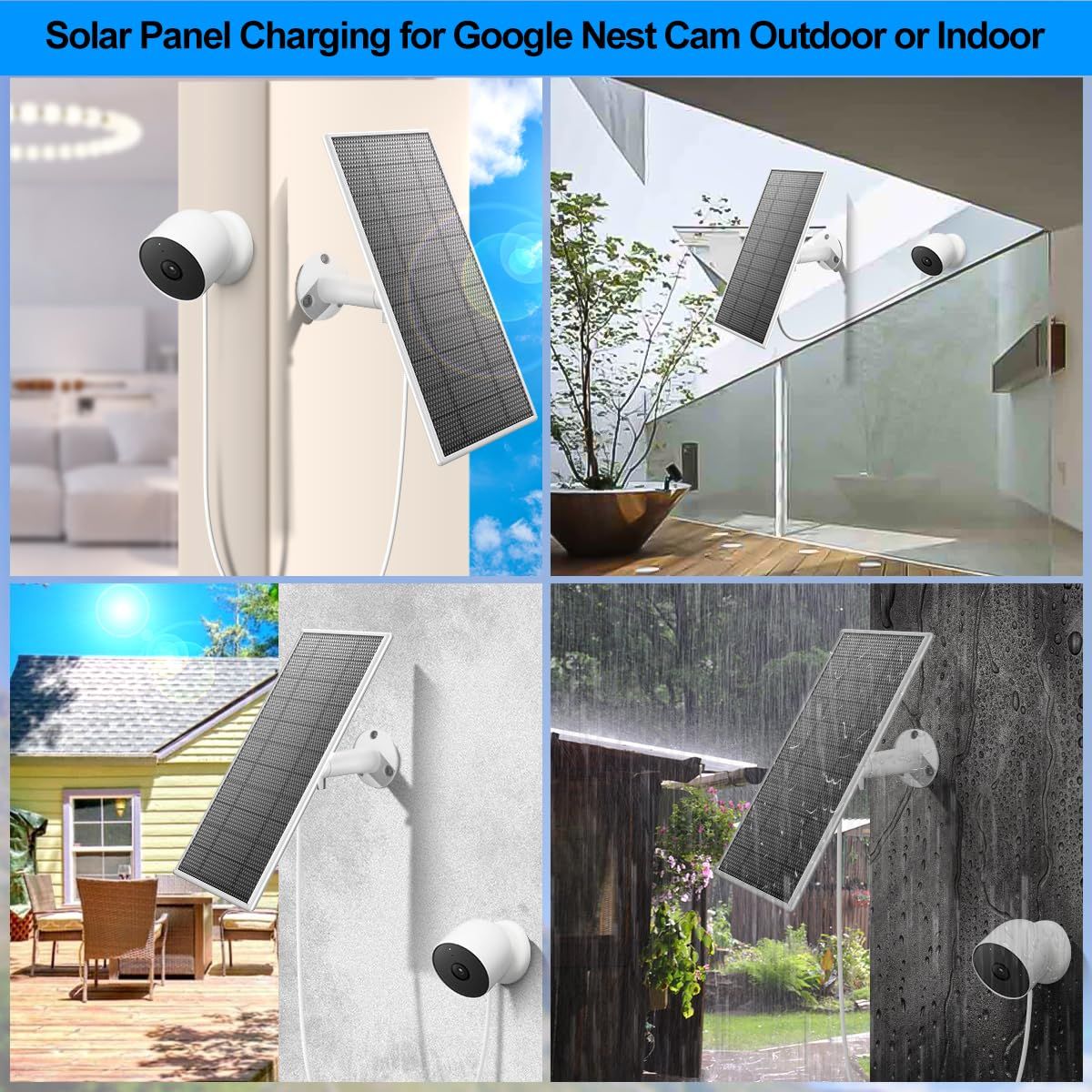 未開封Google Nest Cam 用 Wasserstein ソーラーパネル Wasserstein