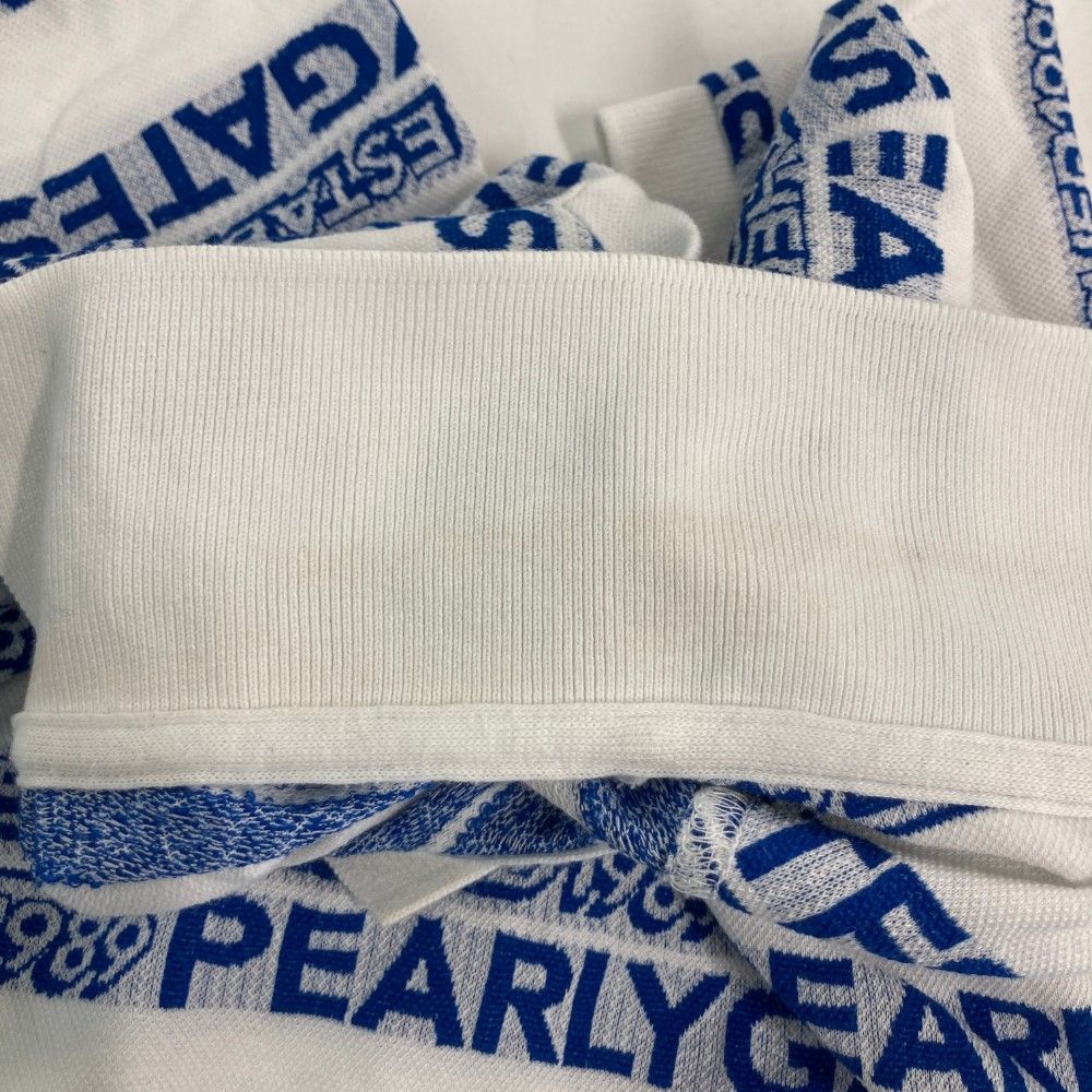 サイズ：4 PEARLY GATES パーリーゲイツ 半袖ポロシャツ 総柄 ホワイト
