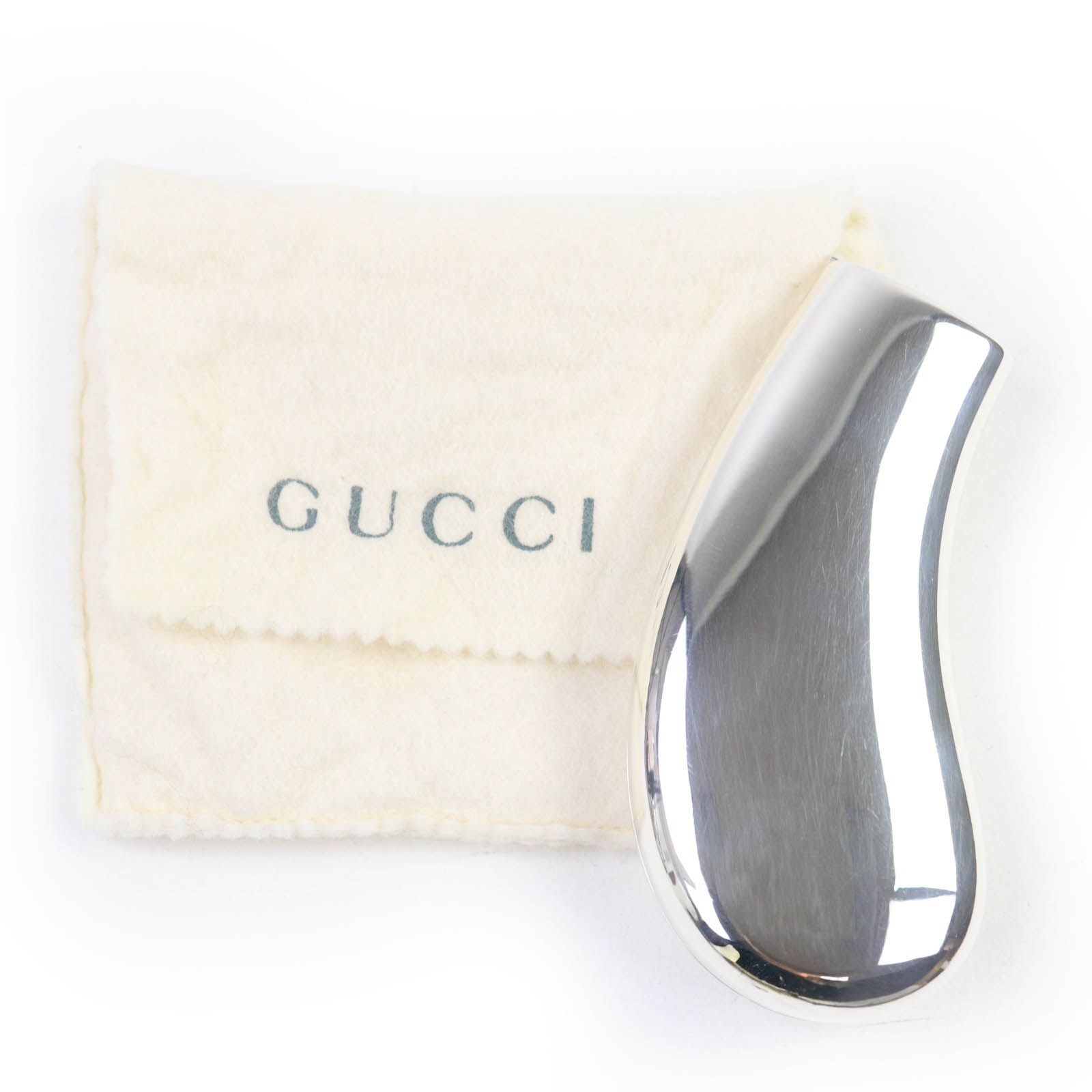GUCCI グッチ AG925 折りたたみミラー コンパクトミラー シルバー 保存袋付き イタリア製 重量145g レディース