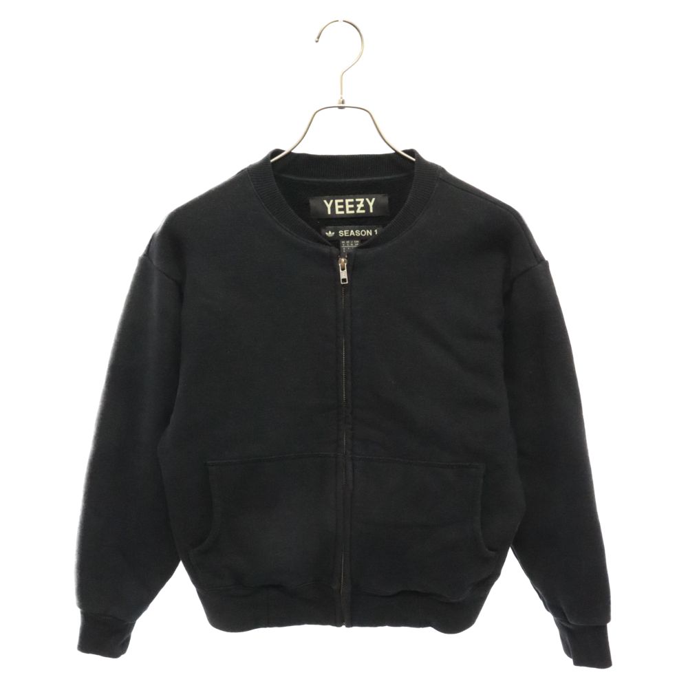  アディダス YEEZY SEASON 1 Sweat Zip Up クルーネック ジップアップ スウェットトレーナー ブラック adidas (アディダス) YEEZY SEASON 1 Sweat Zip Up クルーネック