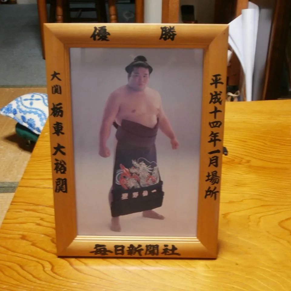 大相撲　ミニチュア優勝額 大関栃東 大相撲優勝額ミニチュア版 - メルカリ