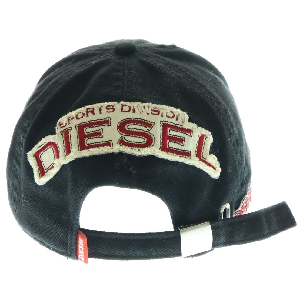 DIESEL ディーゼル C-BRAFF Baseball cap with embroidered patches シーブラフ ベースボール エンブロイダリーパッチ キャップ 帽子 ブラック A15103