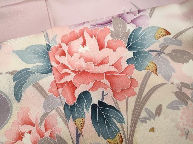 平和屋着物□訪問着 光琳水枝花文 暈し染め 金彩 正絹 逸品