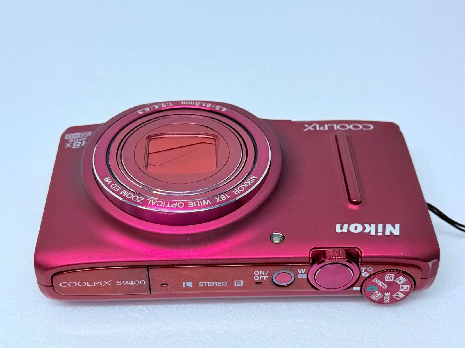 美品　Nikon COOLPIX S9400 赤　光学18倍ズーム コンデジ Nikon coolpix S9400 ヴェルヴェットレッド 動作確認済 平成コンデジ