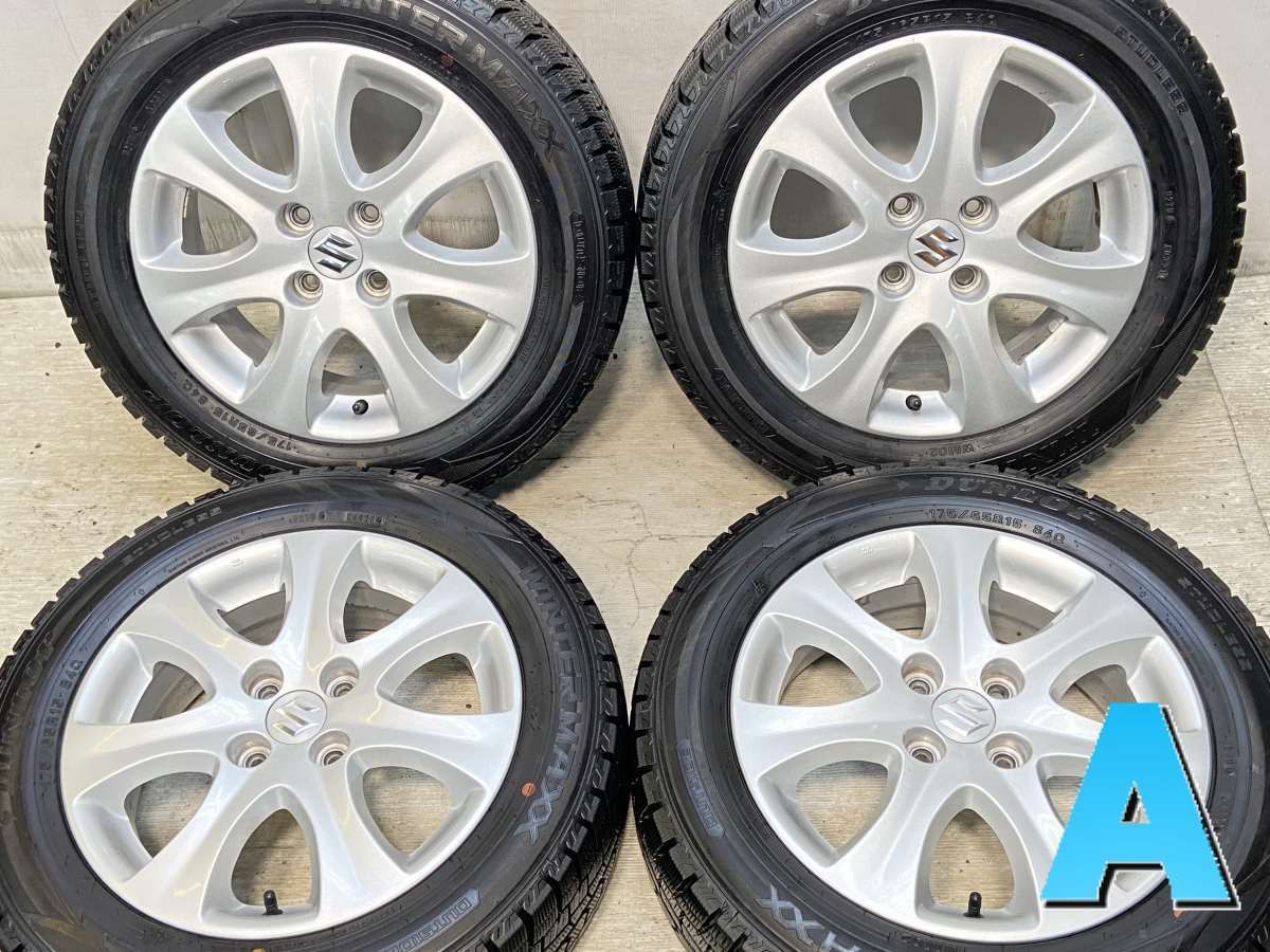 175/65R15  nダンロップ ウィンターマックス WM02 nスズキ純正  n15x5.5 45 100-4穴 n中古タイヤ スタッドレスタイヤ ホイールセット 4本セットn w15241204901