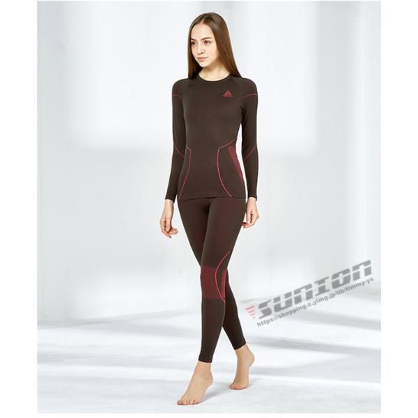 スノーウェア インナーシャツ 長袖 吸湿発熱 メンズ レディース インナーパンツ スキー スノボ 防寒 インナータイツ 上下セット スノーウェア インナーシャツ 長袖 吸湿発熱 メンズ レディース