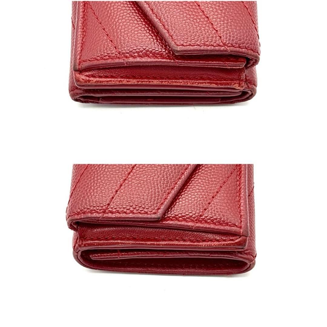 ★良品★SAINT LAURENT 三つ折り財布 キャビアスキン カサンドラ 白 SAINT LAURENT 三つ折り財布 キャビアスキン カサンドラ レッド - メルカリ