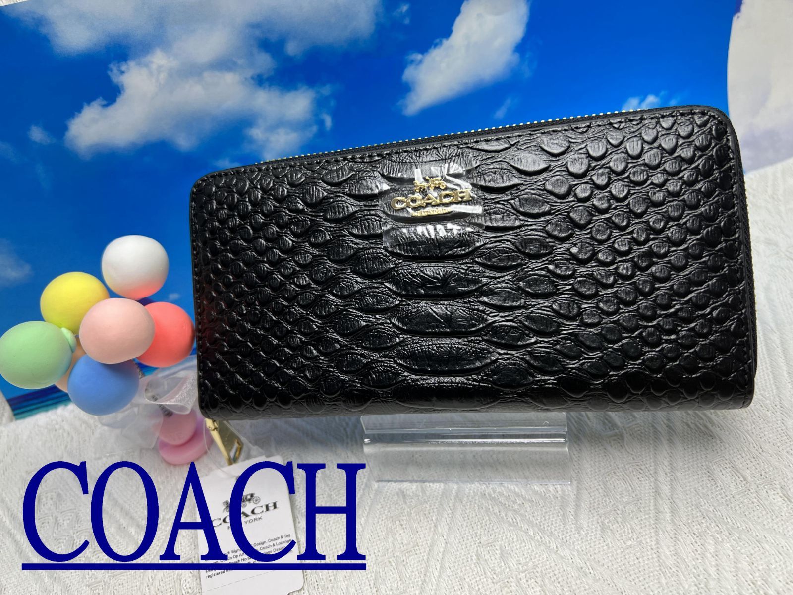 COACH 財布 コーチ 長財布 シグネチャー エンボスド スネーク レザー ...