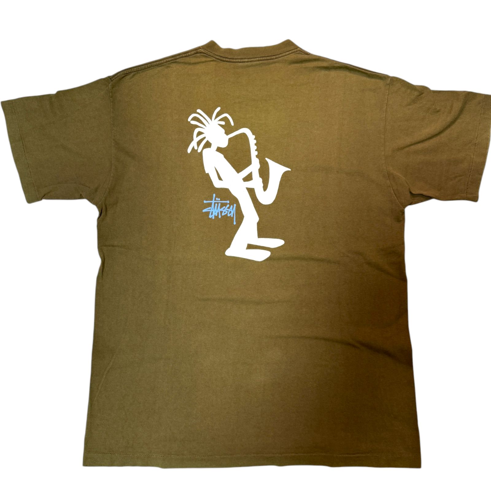 90s OLD STUSSY シャドーマン サックス ジャズマン Tシャツ XL